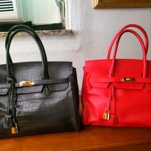 Handcrafted leather bags.